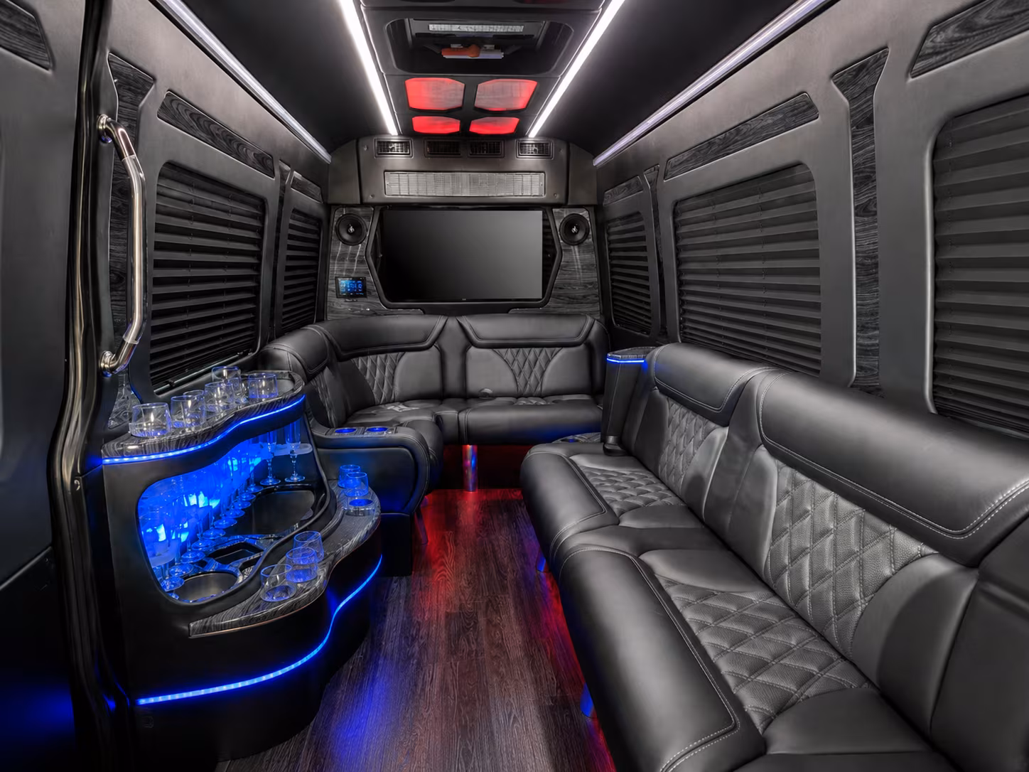 columbia 40 passenger party bus interior