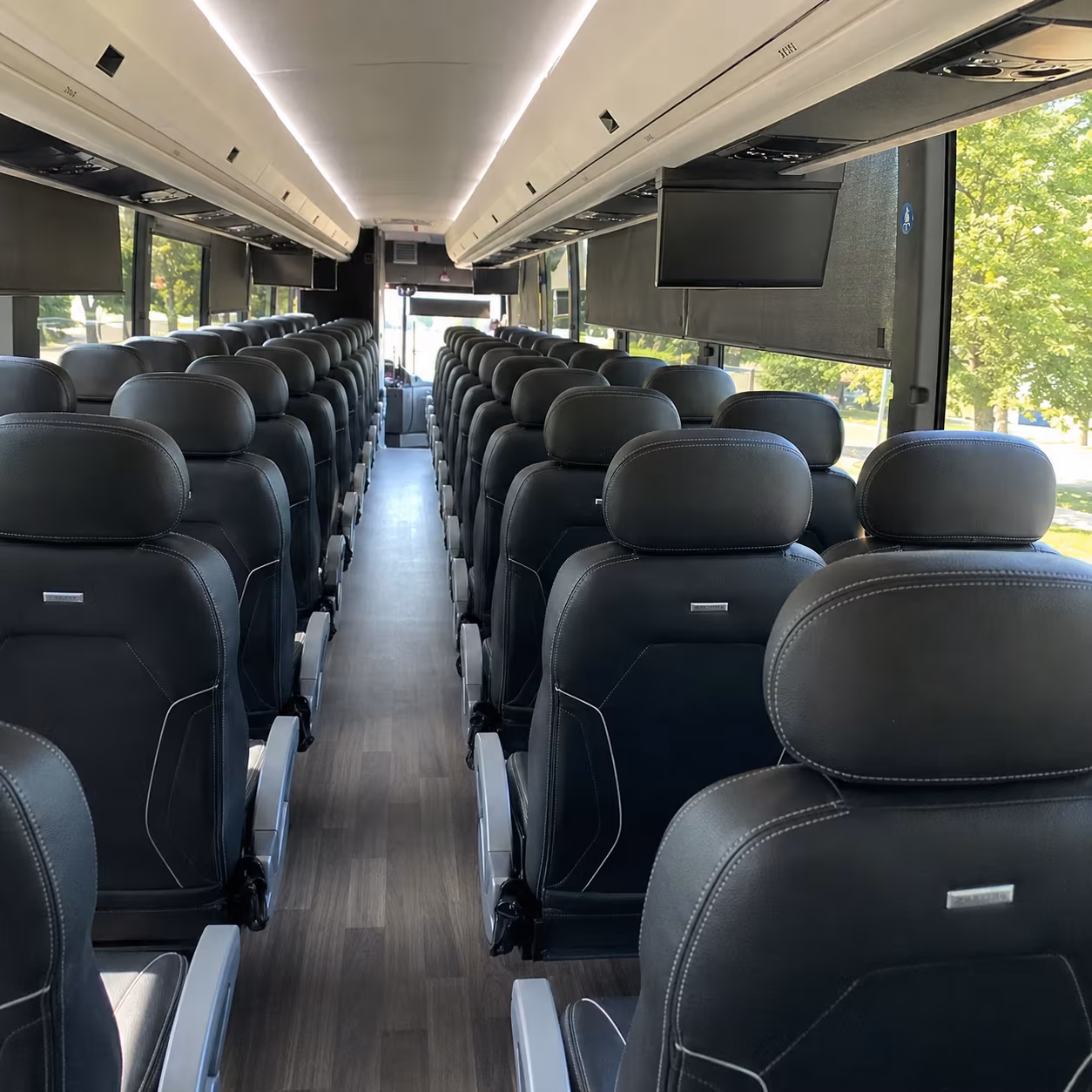 columbia charter bus rental interior
